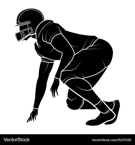 American football players silhouette Royalty Free Vector