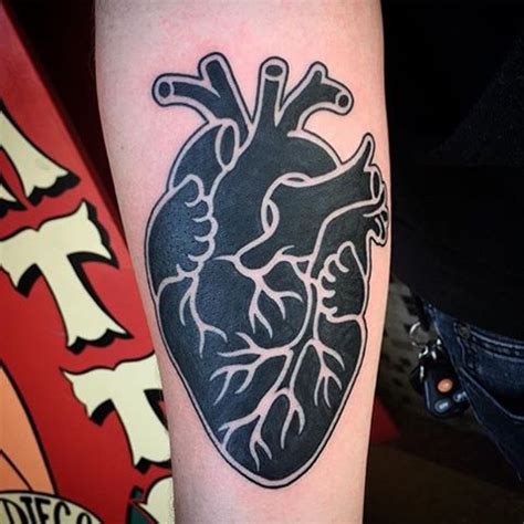 Black and white heart tattoo - Tattoogrid.net