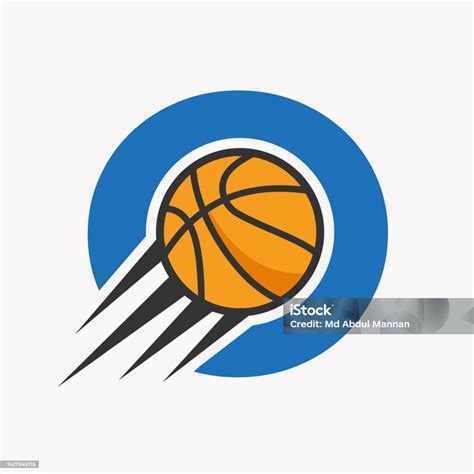 Konsep Logo Bola Basket Huruf Awal O Dengan Ikon Bola Basket Bergerak