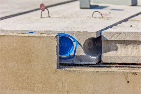 Picture of construction site with precast concrete walls and slabs ...