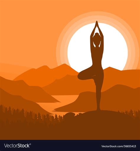 Yoga Sunset Mountain