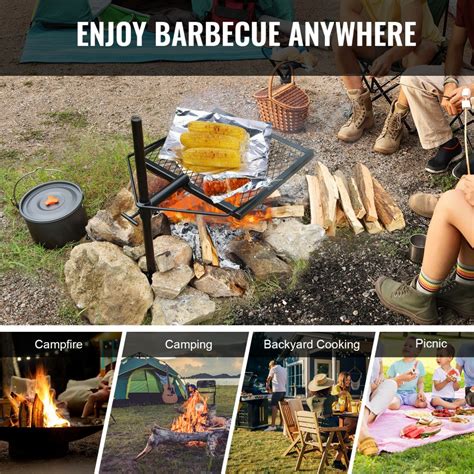 VEVOR Drehspieß Schwenkgrill Stahl 405 x 405 mm, Holzkohlegrill ...