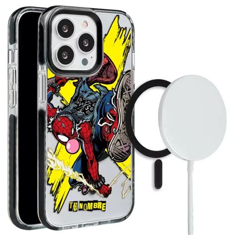 Funda Para IPhone Magsafe Spiderman Spiderpunk Con Tu Nombre Meses