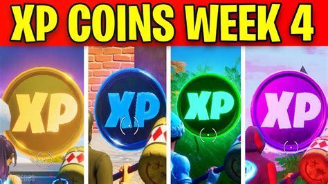 Week 4 All Xp Coins Locations Fortnite Week 4 Chapter 2 Season 4 Youtube