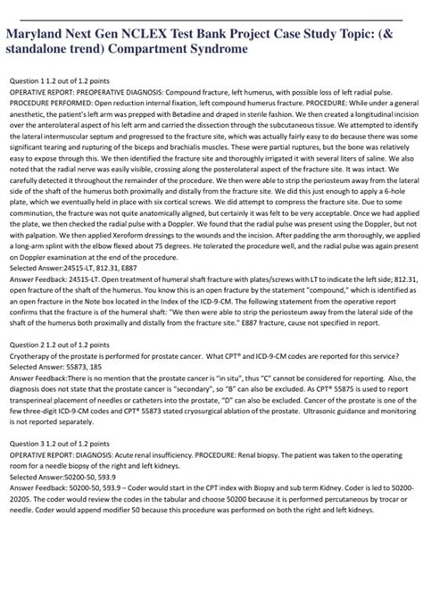 Maryland Next Gen NCLEX Test Bank Project Case Study Topic