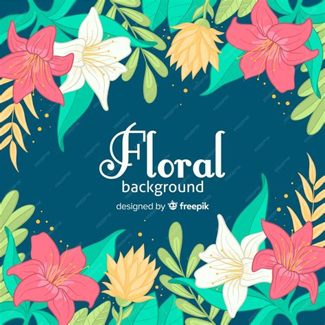 Fondo De Flores Dibujado A Mano Vector Gratis