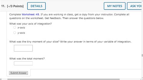 Solved 11 3 Points DETAILS MY NOTES ASK YOU Complete Chegg