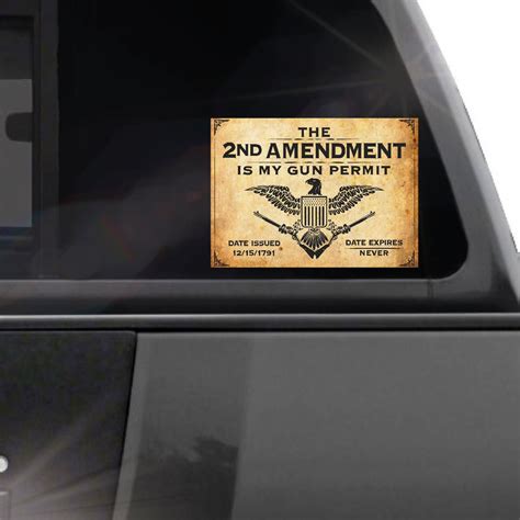 The 2nd Amendment Is My Gun Permit Sticker Constitution Usa Etsy