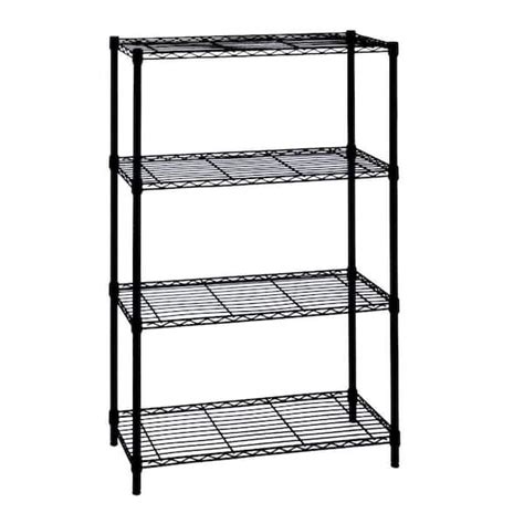 HDX 4 Tier Steel Wire Shelving Unit In Black 36 In W X 54 In H X 14