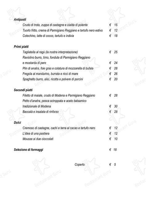 Menu At Cucina Del Museo Restaurant Modena