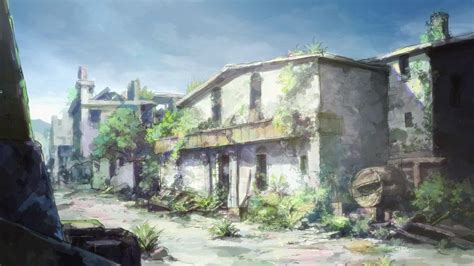 Hai To Gensou No Grimgar Dilapidated And Overgrown Buildings Anime