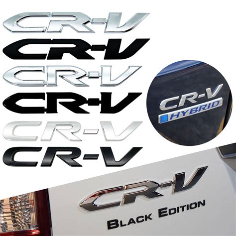 Car Styling 3D ABS Chrome Silver Black CRV CR V Letter Logo Car Hood