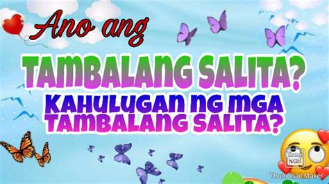 Mga Tambalang Salita Halimbawa