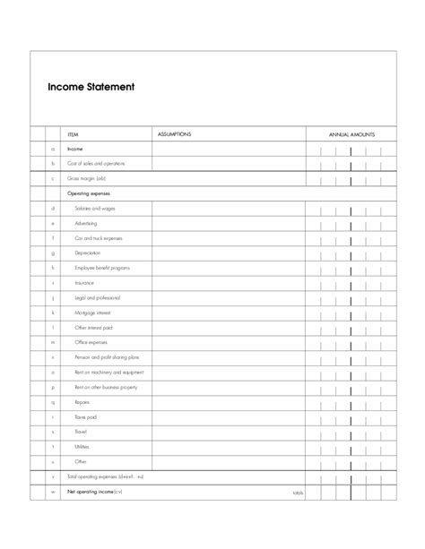 Free Printable Income Statement Forms - Printable Forms Free Online