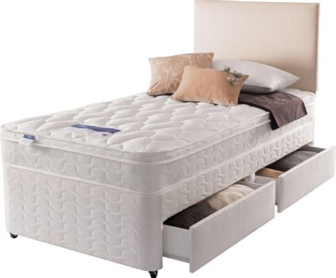 Silentnight Auckland Luxury 2 Drawer Single Divan Bed White Reviews Updated July 2023