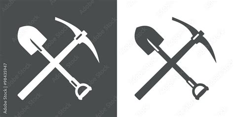 Icono Plano Pico Y Pala 1 Stock Vector Adobe Stock