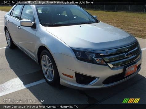 Ingot Silver Metallic 2011 Ford Fusion Sel V6 Medium Light Stone