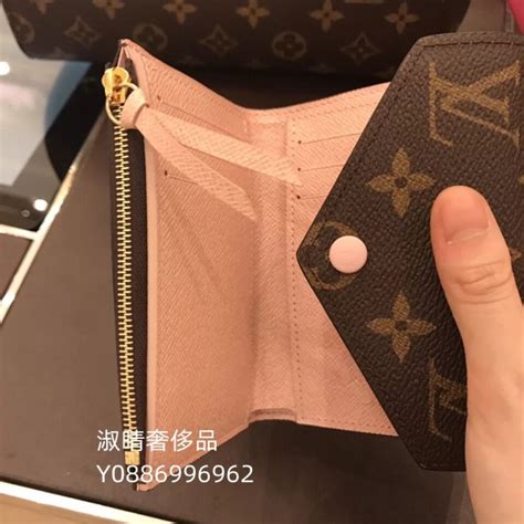 二手正品 Lv 路易威登 皮夾 經典原花 豆豆短夾 粉紅 三折短夾 錢包 Victorine 錢夾 M62360 現貨 Yahoo奇摩拍賣