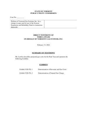 Fillable Online Petition Of Vermont Gas Systems Inc For A Certificate