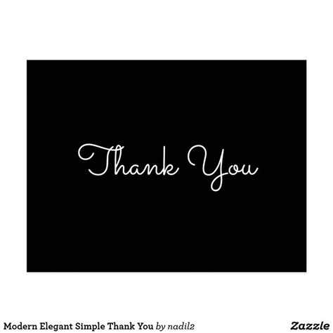 Modern Elegant Simple Thank You Postcard Zazzle Thank You Postcards