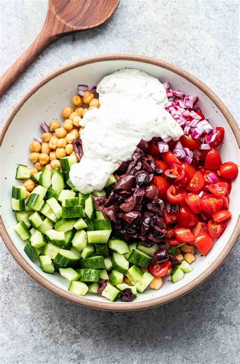 Greek Chickpea Salad With Tzatziki Dressing Recipe Runner