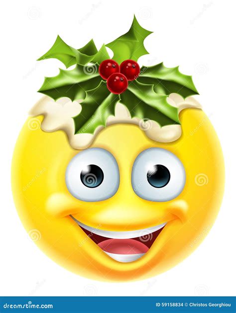 Emoticon Emoji Del Pudín De La Navidad Ilustración Del Vector