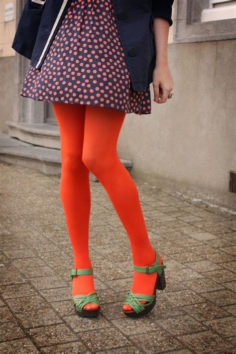 Sick And Soxi Tights Orange Tights Fashion Tights Colorful Socks Outfit