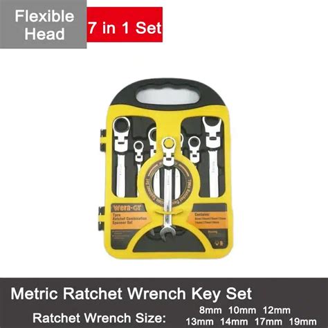 Metric Ratchet Wrench Key Set - MechBlock