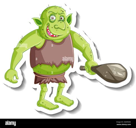 Ilustraci N De La Etiqueta Del Personaje De Caricatura De Goblin O