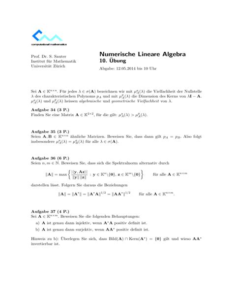 Numerische Lineare Algebra