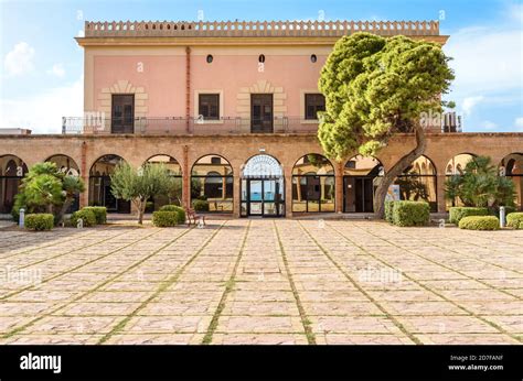 Terrasini, Sicily, Italy - September 26, 2020: Palace of Aumale, the ...