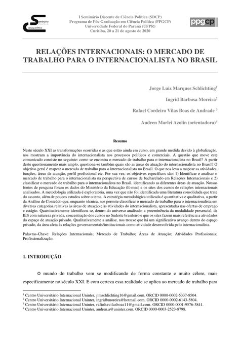 Relações Internacionais Mercado De Trabalho - 10