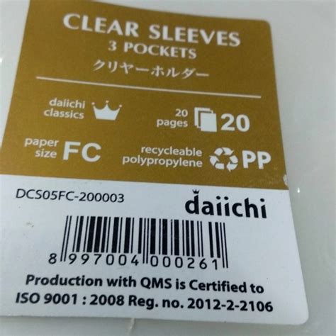 Jual Asli Clear Sleeves 3 Pocket Folio Daiichi Map L 3 Lapis Per