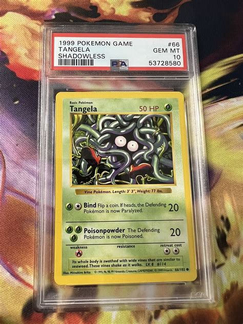 Psa Tangela Shadowless Base Set Gem Mint Pokemon Card Values Mavin