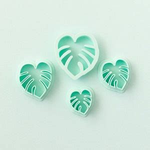 Monstera Leaf Polymer Clay Cutters Set 3d Printed Cookie Etsy