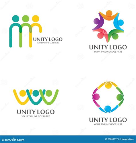 Colorful Unity Concept Logo Icon Vector Template Stock Vector