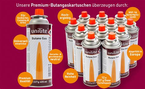 Unilite X Gaskartuschen Butangas Kartuschen Mit Msf A