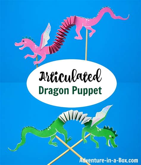 Articulated Dragon Puppet with Free Printable Template