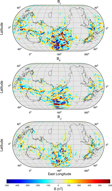 Martian Crustal Field Map Of The G Model At An Altitude Of Km