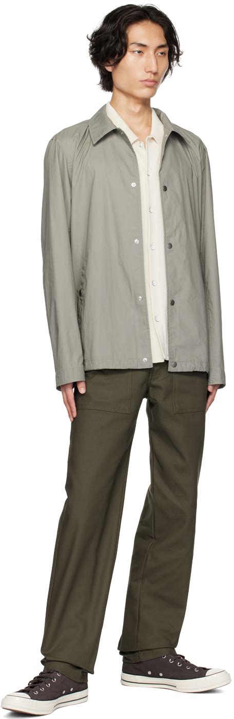 Naked Famous Denim Green Straight Leg Trousers Naked And Famous Denim