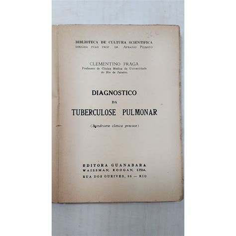 Livro Diagnostico Da Tuberculose Pulmonar Shopee Brasil