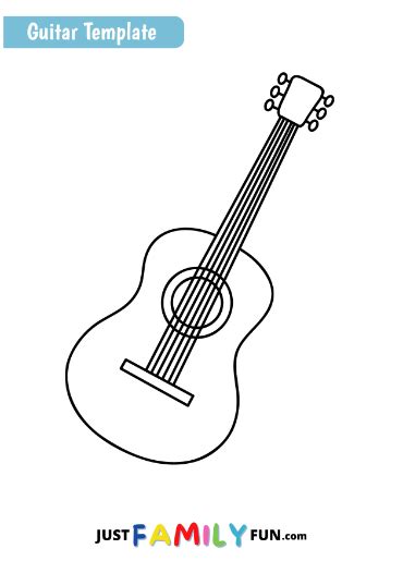 Acoustic Guitar Drawing Template