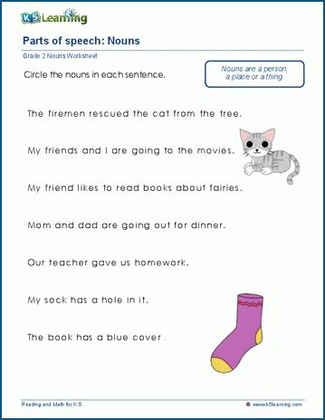 Free Printable Identifying Nouns Worksheets