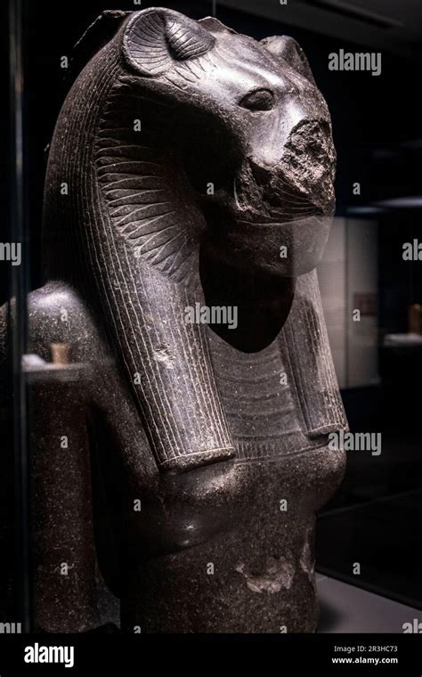 Fragment Of A Statue Of The Goddess Sekhmet Black Granite 18th