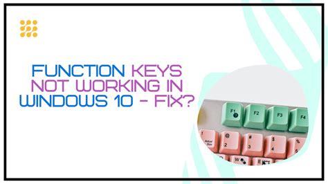 Function Keys Not Working In Windows 10 How To Fix Youtube