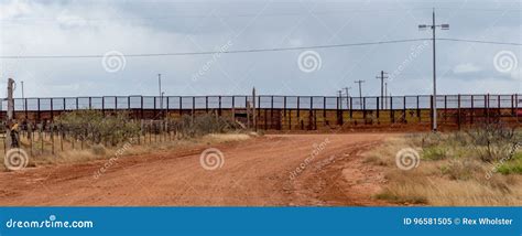 Looking Toward The Border Fence At Naco Arizona Stock Image Image Of