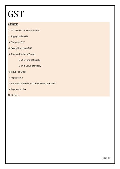 Gst Chapter Gst On Supply Of Goods Chapters Gst In India