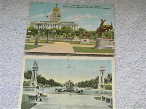 Set Of 2 Vintage Picture Postcards From Denver Colorado 1923 And 1949 Ebay