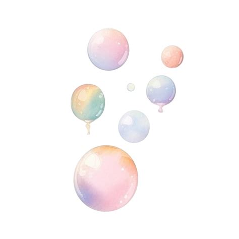 Premium Psd Soap Bubbles Isolated Watercolor Illustration