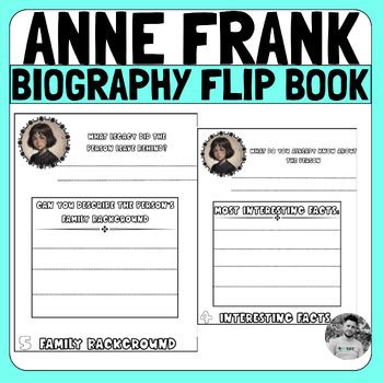 Anne Frank Women S History Month Flipbook Biography Template March